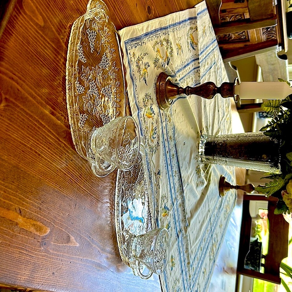 Glass hospitality luncheon/dessert set